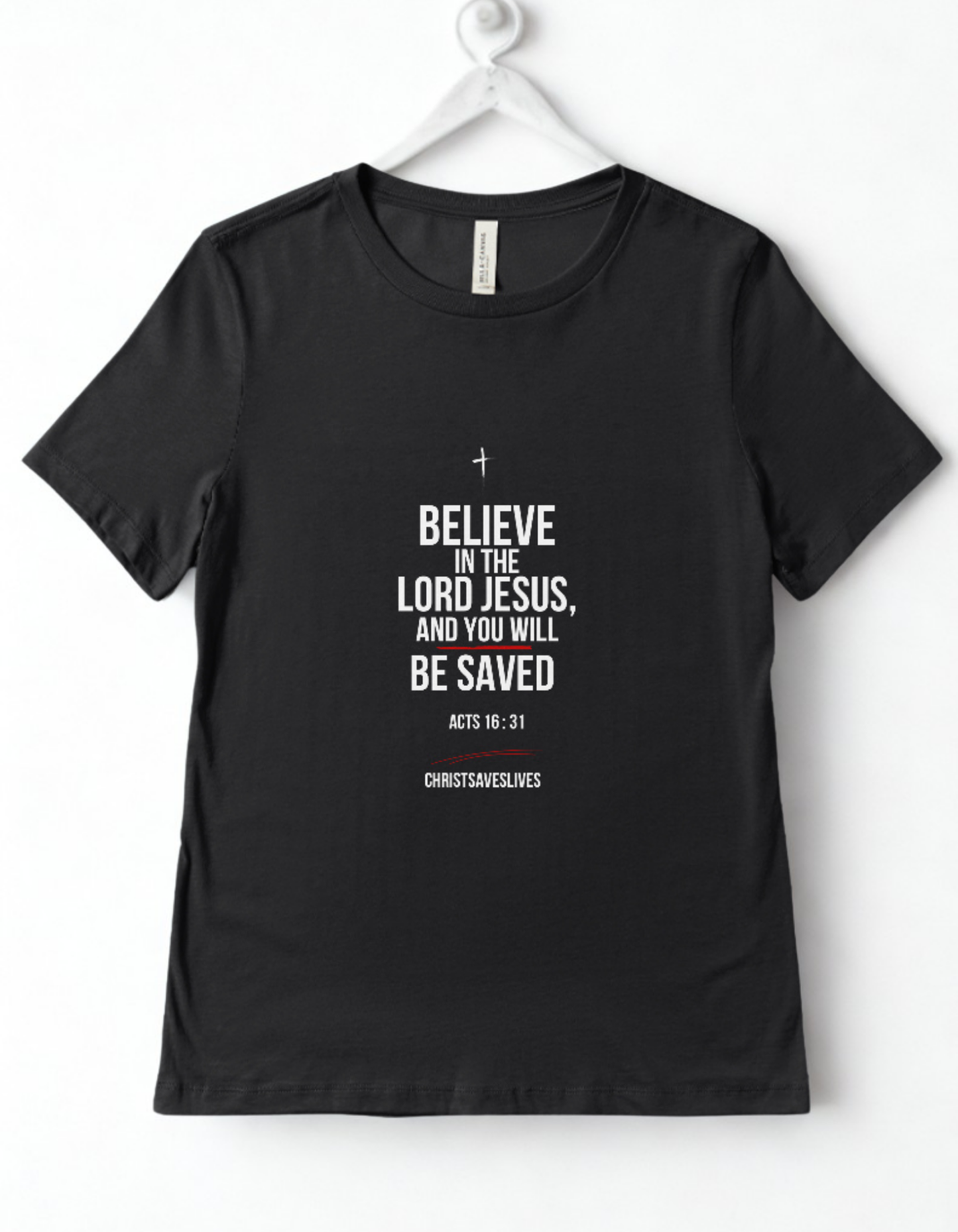Organic Cotton Women V-Neck T-Shirt - Acts 16:13