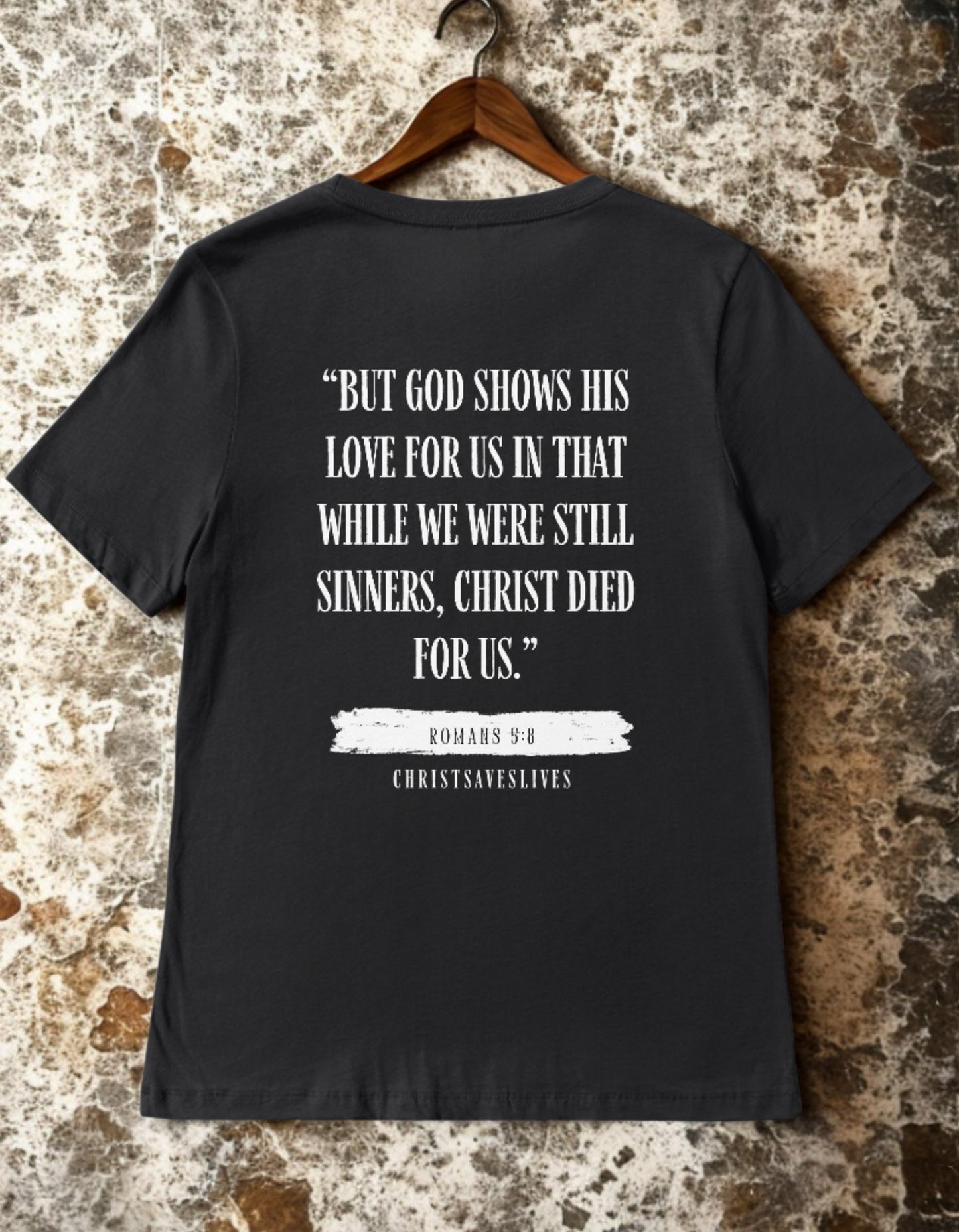 100% Organic Cotton Men T-shirt Romans 5:8