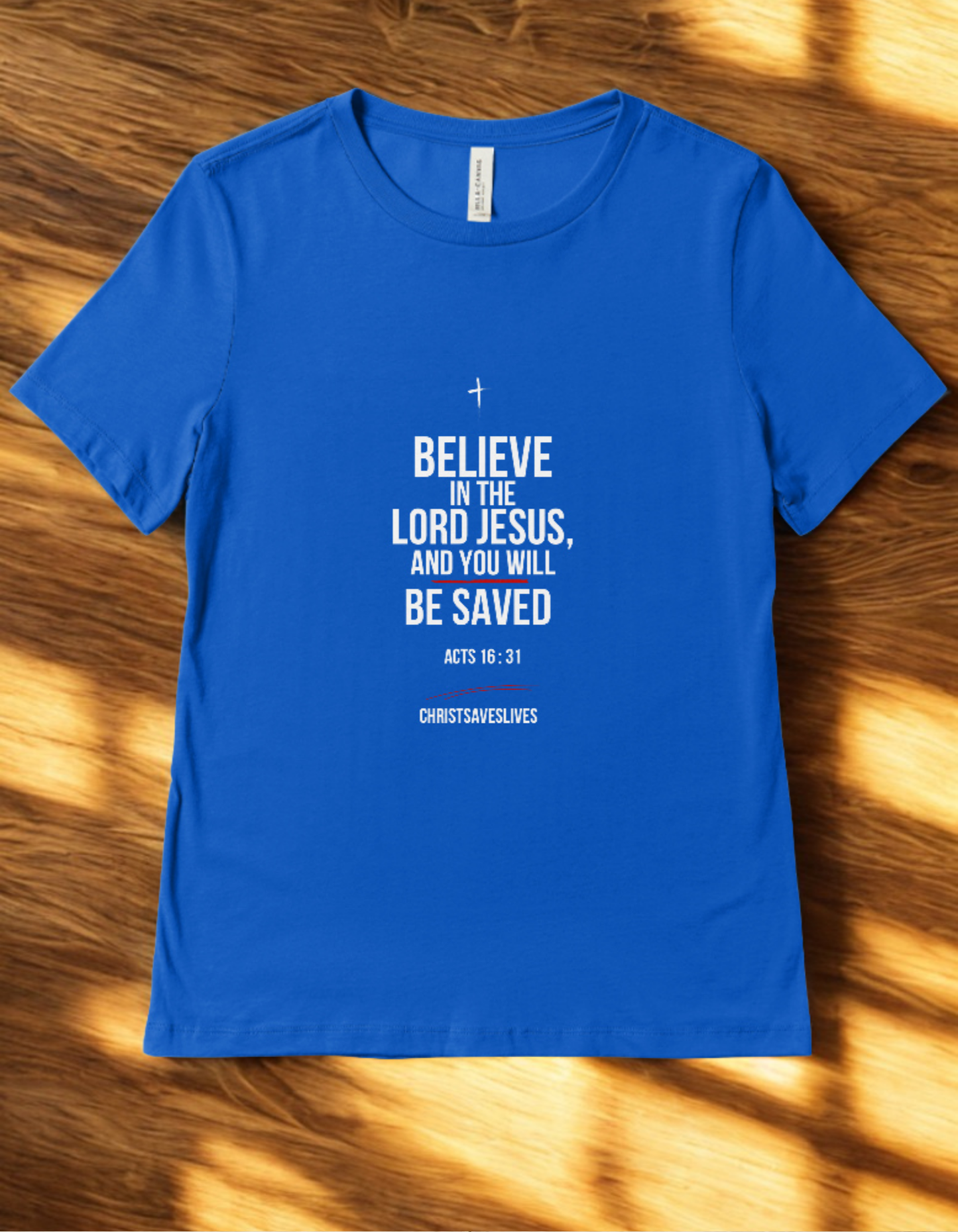 Organic Cotton Women V-Neck T-Shirt - Acts 16:13